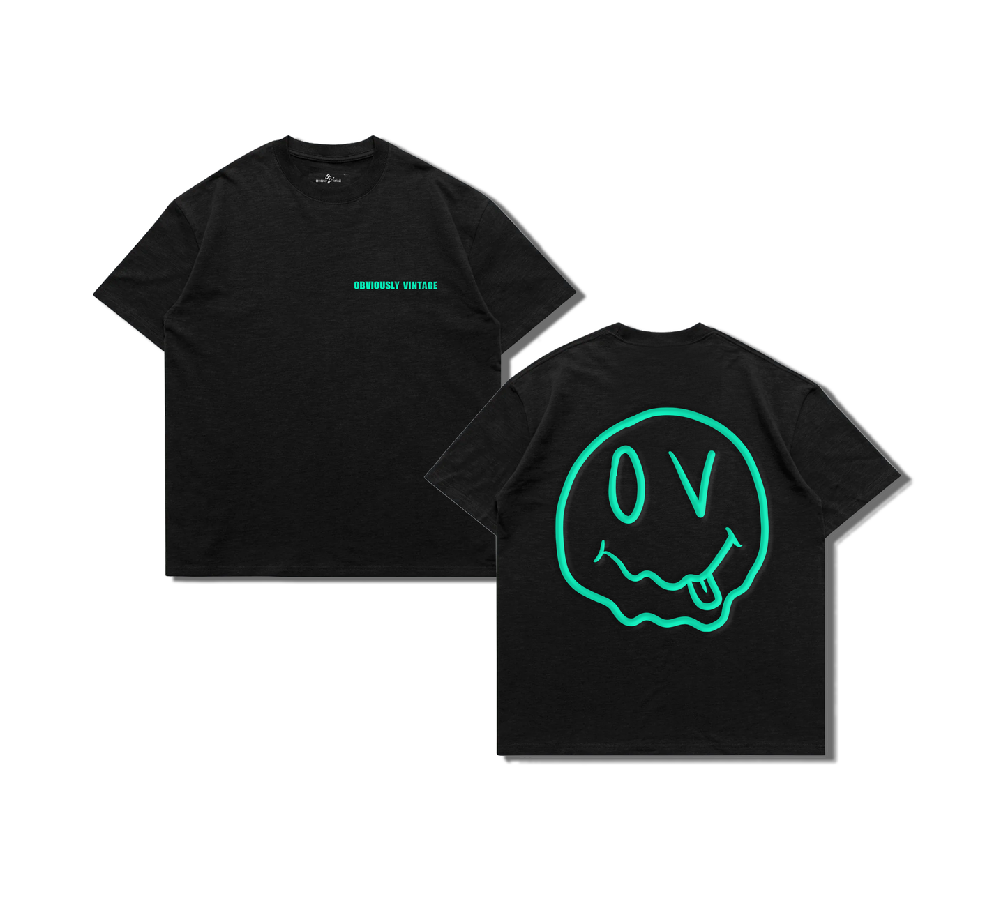 Cropped Melting Smiley Face Tee