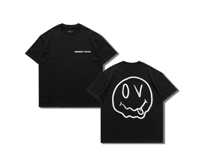 Cropped Melting Smiley Face Tee