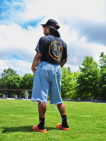 Cropped Melting Smiley Face Tee