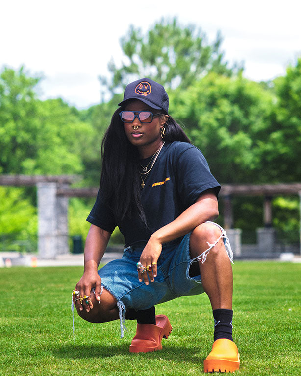 Cropped Melting Smiley Face Tee